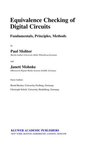 Tapa de Equivalence checking of digital circuits