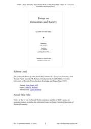 Tapa de Essays on Economics and Society