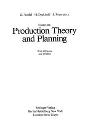 Tapa de Essays on Production Theory and Planning