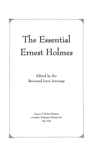 Tapa de The essential Ernest Holmes