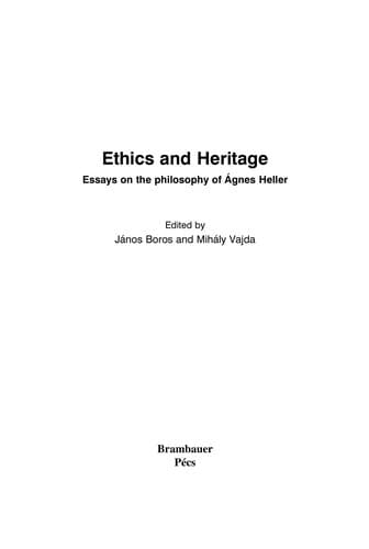 Tapa de Ethics and heritage