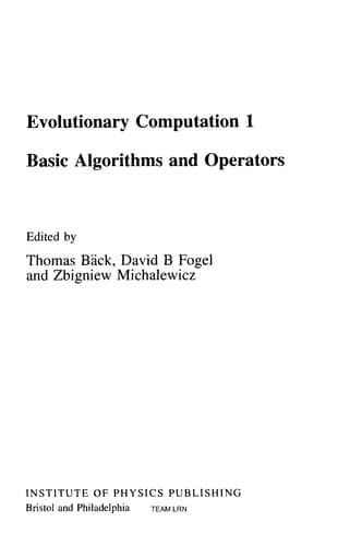 Tapa de Evolutionary computation