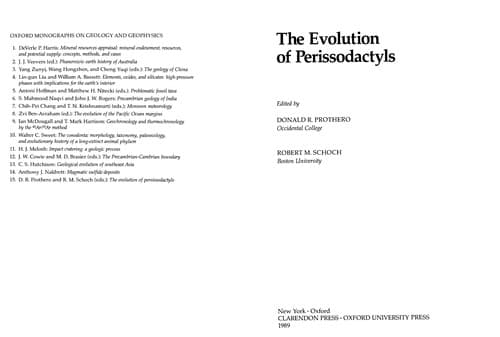 Tapa de The Evolution of perissodactyls