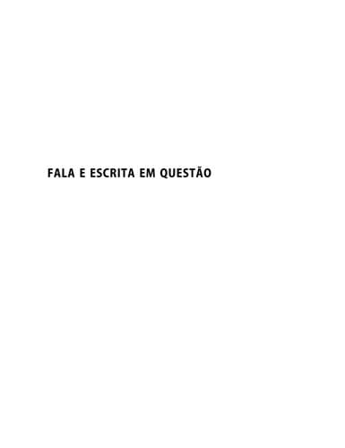 Tapa de Fala e escrita em questão