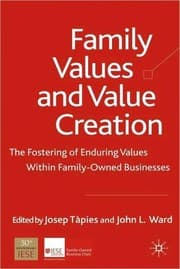 Tapa de Family values and value creation