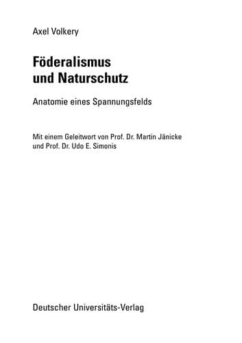 Tapa de Fd̲eralismus und Naturschutz