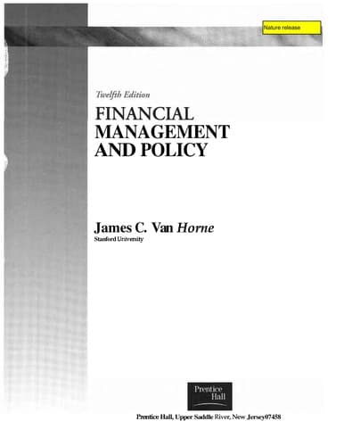 Tapa de Financial management and policy