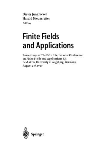 Tapa de Finite Fields and Applications