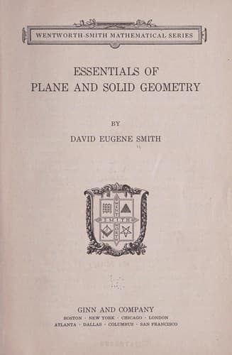 Tapa de Essentials of plane and solid geometry