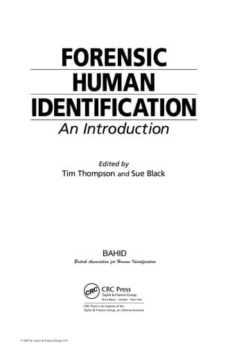 Tapa de Forensic human identification