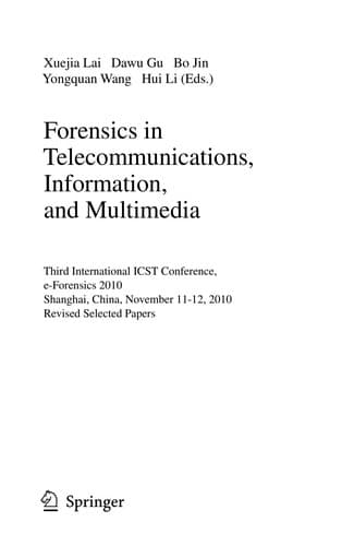 Tapa de Forensics in Telecommunications, Information, and Multimedia