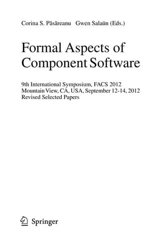 Tapa de Formal Aspects of Component Software