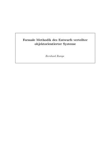 Tapa de Formale Methodik des Entwurfs verteilter objektorientierter Systeme