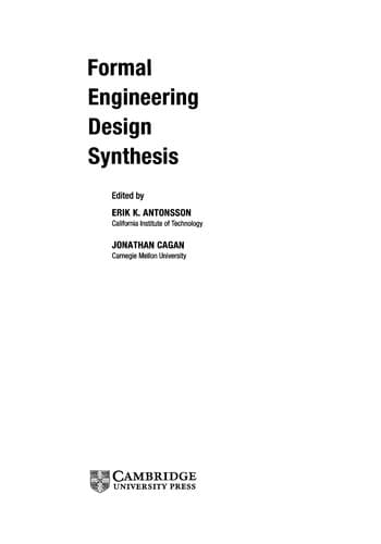 Tapa de Formal engineering design synthesis