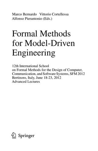 Tapa de Formal Methods for Model-Driven Engineering