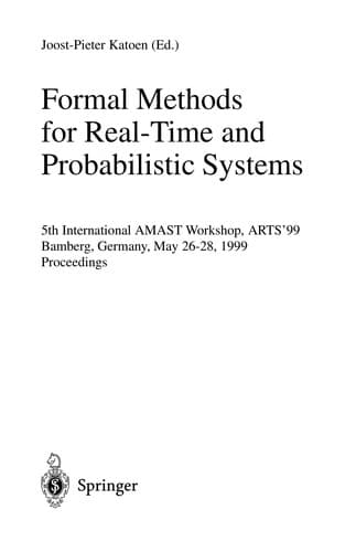 Tapa de Formal Methods for Real-Time and Probabilistic Systems