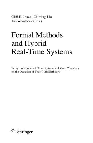 Tapa de Formal methods and hybrid real-time systems