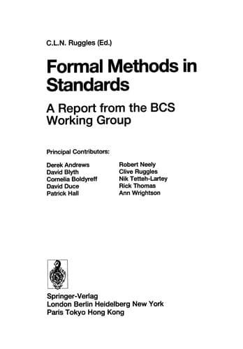 Tapa de Formal Methods in Standards