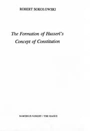 Tapa de The formation of Husserl's concept of constitution