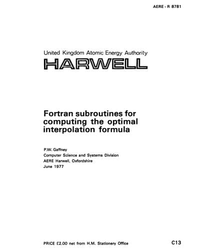 Tapa de Fortran subroutines for computing the optimal interpolation formula