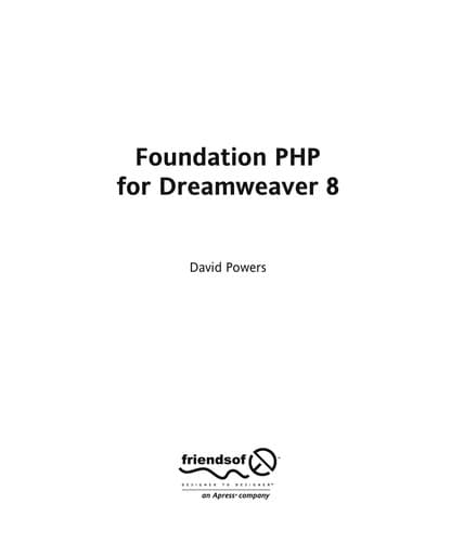 Tapa de Foundation PHP for Dreamweaver 8