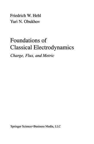 Tapa de Foundations of Classical Electrodynamics