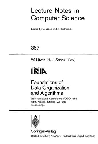 Tapa de Foundations of data organization and algorithms