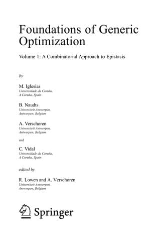 Tapa de Foundations of generic optimization