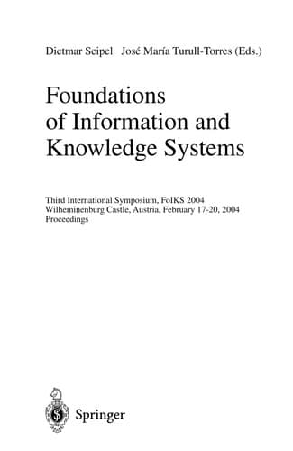 Tapa de Foundations of Information and Knowledge Systems