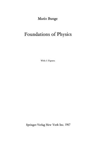 Tapa de Foundations of Physics