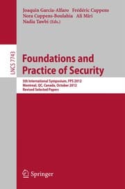 Tapa de Foundations and Practice of Security