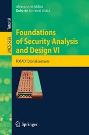 Tapa de Foundations of Security Analysis and Design VI