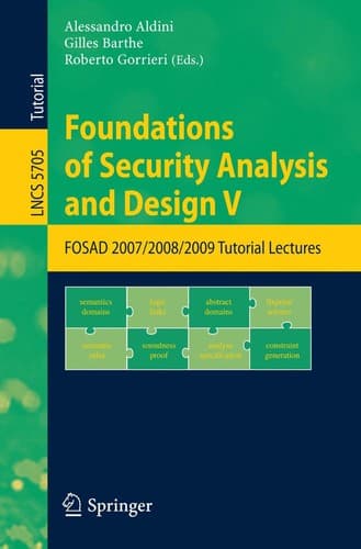 Tapa de Foundations of Security Analysis and Design V