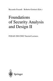 Tapa de Foundations of security analysis and design II