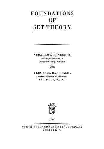 Tapa de Foundations of set theory