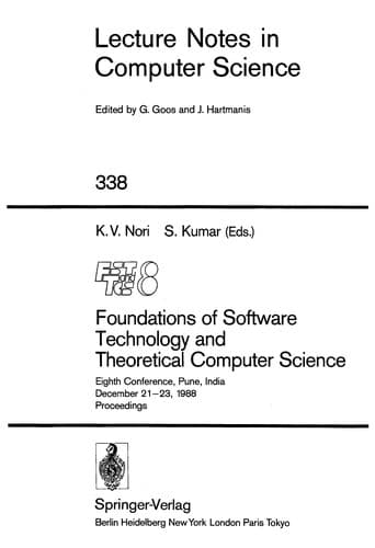 Tapa de Foundations of software technology and theoretical computer science