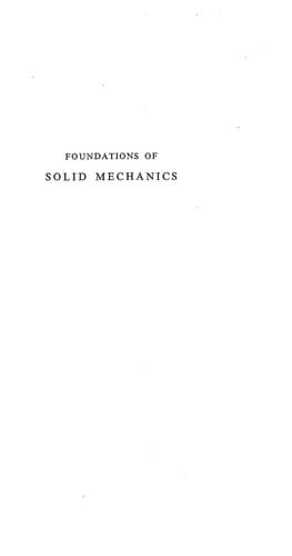 Tapa de Foundations of solid mechanics