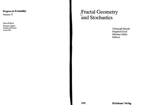 Tapa de Fractal geometry and stochastics