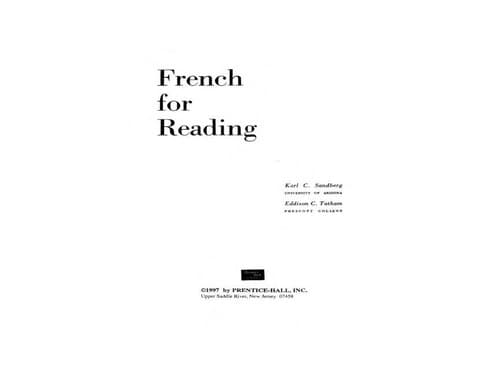 Tapa de French for reading