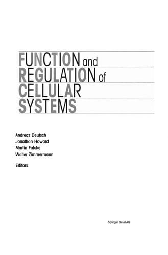 Tapa de Function and Regulation of Cellular Systems