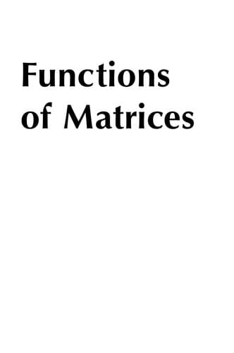 Tapa de Functions of matrices