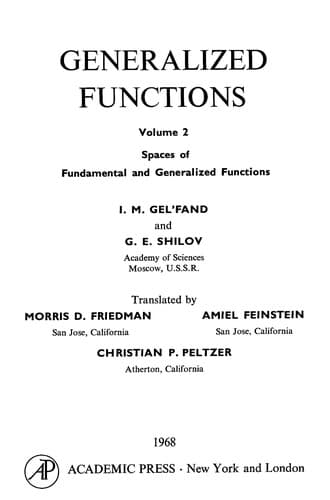 Tapa de Generalized functions