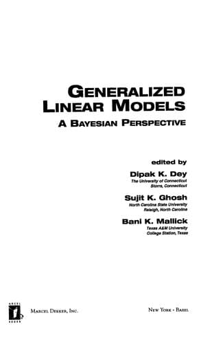 Tapa de Generalized linear models