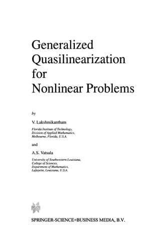 Tapa de Generalized Quasilinearization for Nonlinear Problems