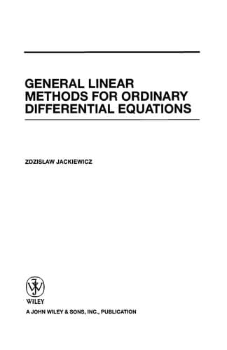 Tapa de General linear methods for ordinary differential equations