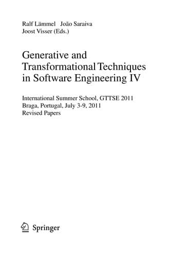 Tapa de Generative and Transformational Techniques in Software Engineering IV