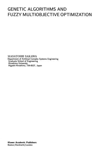 Tapa de Genetic algorithms and fuzzy multiobjective optimization