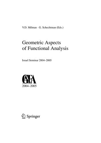 Tapa de Geometric aspects of functional analysis