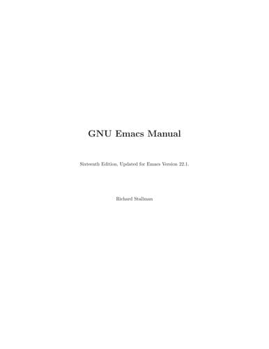Tapa de GNU Emacs manual