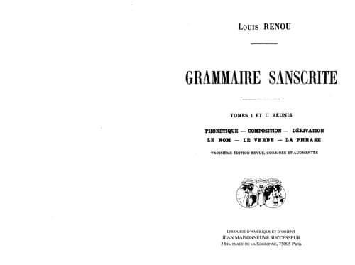 Tapa de Grammaire sanscrite